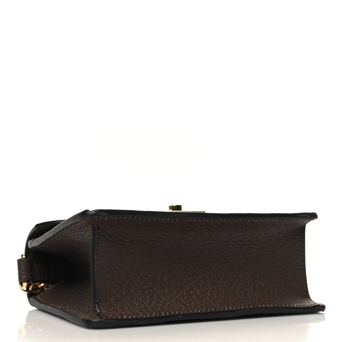 GG Supreme Monogram Textured Dollar Calfskin Web Mini Ophidia Padlock Top Handle Chain Shoulder Bag Beige Ebony New Acero
