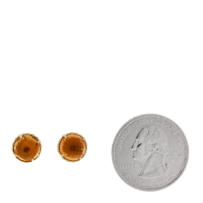 David Yurman 18K Yellow Gold Citrine 8mm Chatelaine Earrings 2 of 4