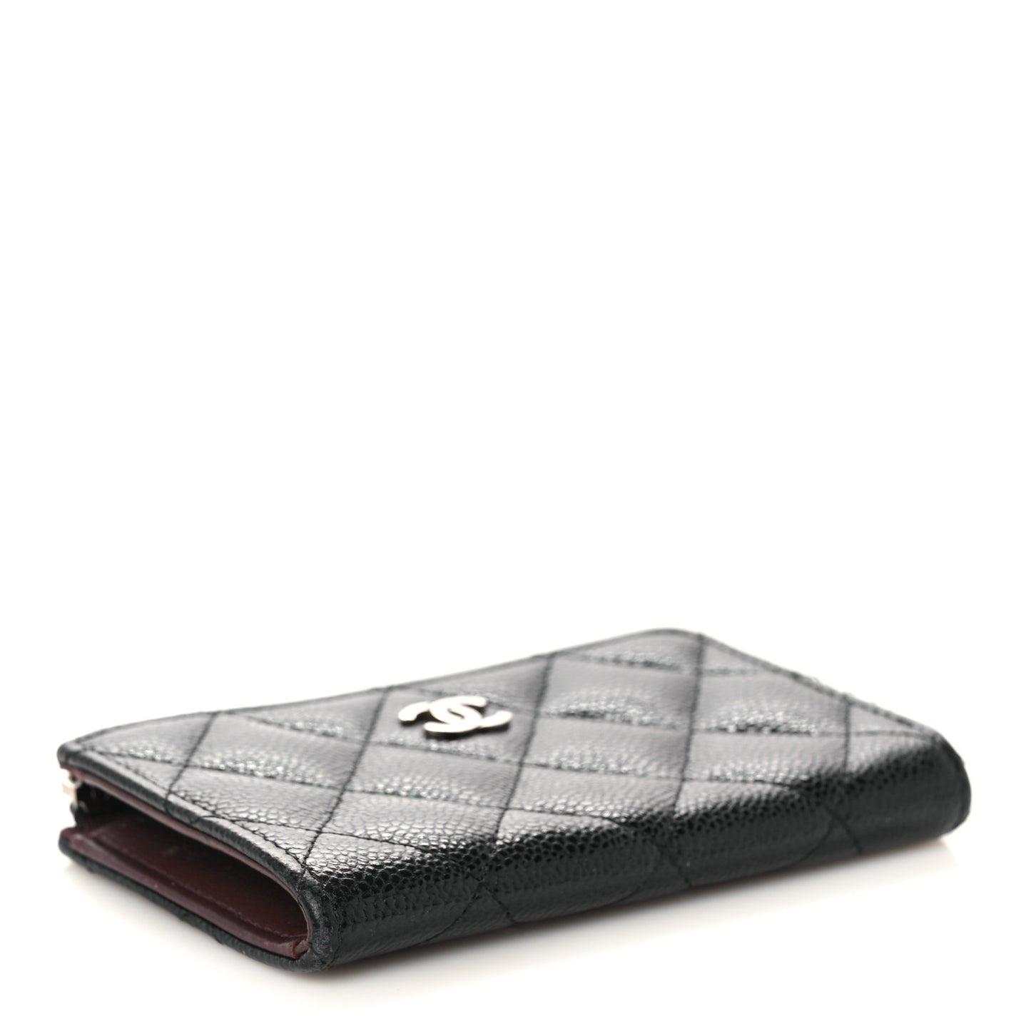 Caviar Quilted Zipped Key Holder Case Black