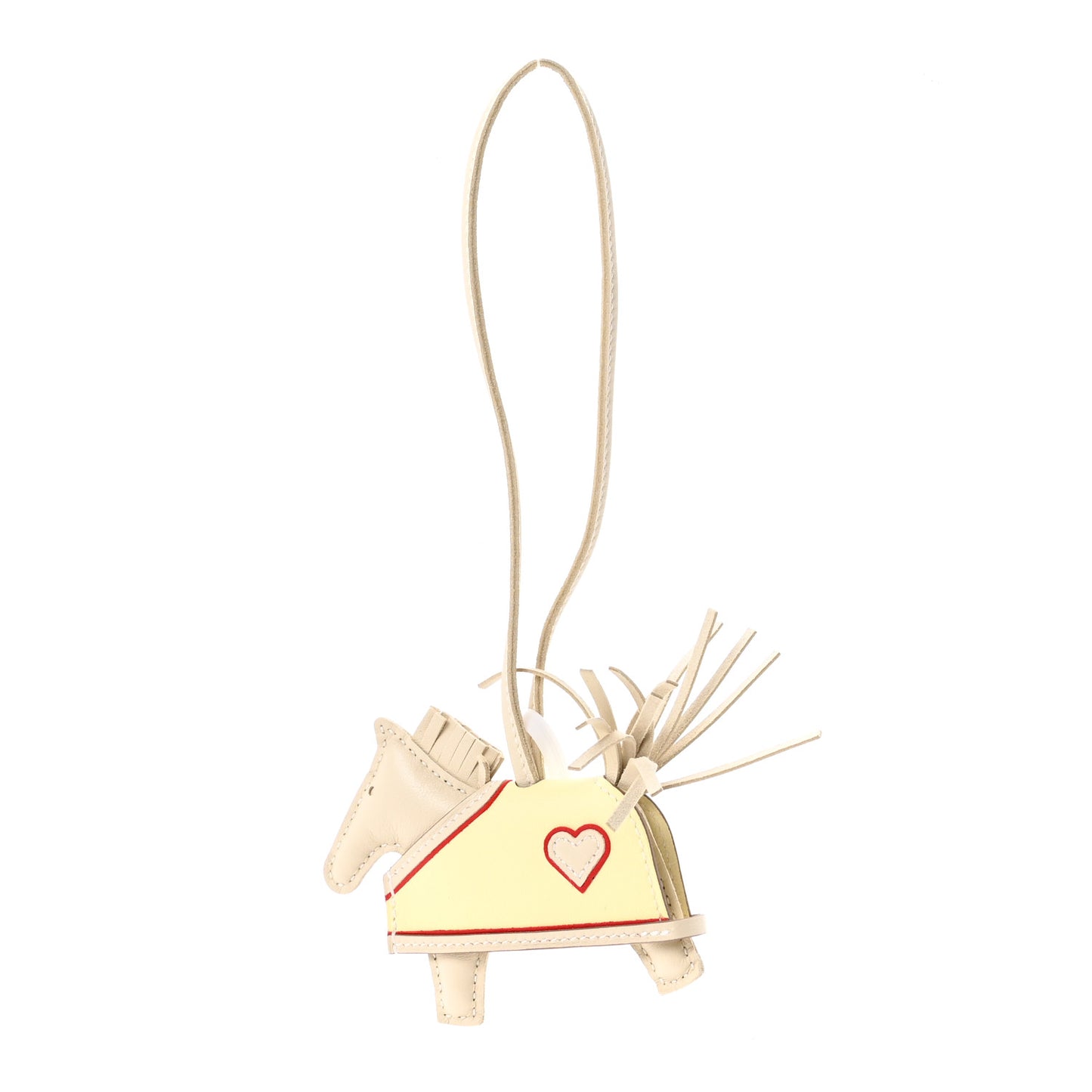 Milo Lambskin Grigri Rodeo Robeo Coeur Bag Charm PM Craie Jaune Milton Rouge Radieux