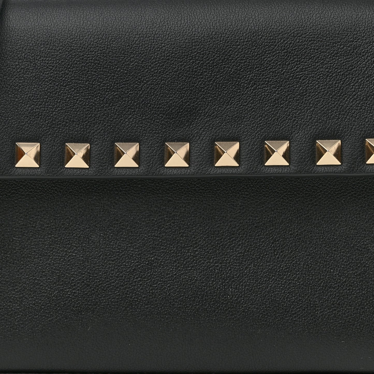 Vitello Mini Rockstud Flap Wallet on Strap Black