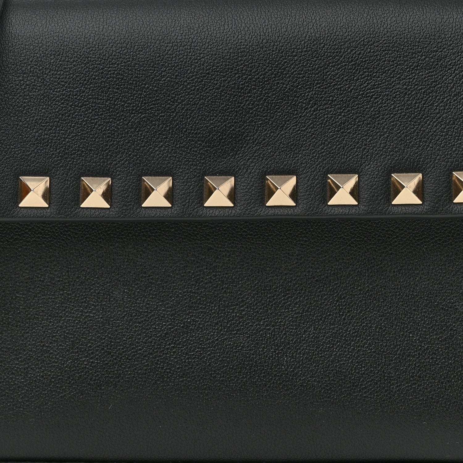 Valentino Garavani Vitello Mini Rockstud Flap Wallet on Strap Black 7 of 10