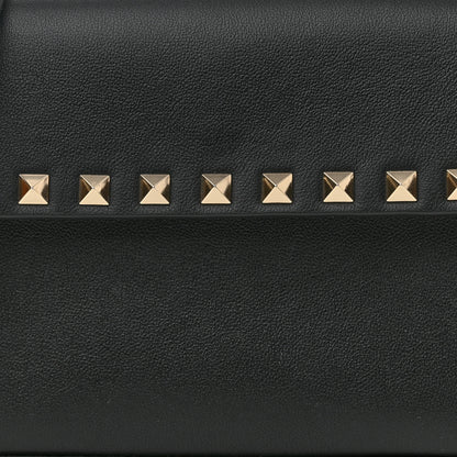 Valentino Garavani Vitello Mini Rockstud Flap Wallet on Strap Black 7 of 10