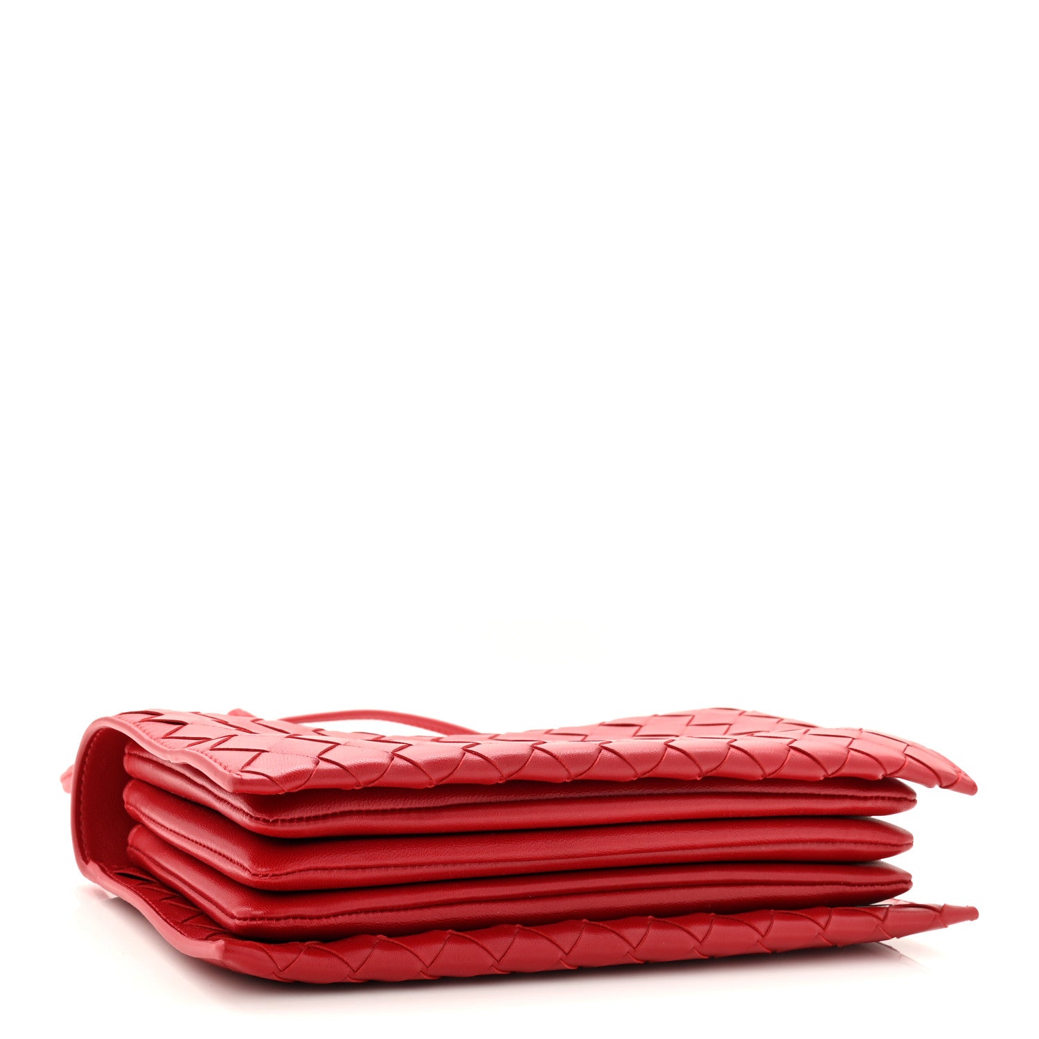 Bottega Veneta Nappa Intrecciato Trio Pouch On Strap Red 4 of 10