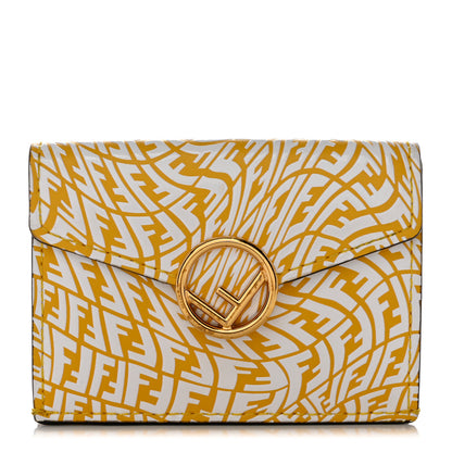 Fendi X SARAH COLEMAN Vitello Liberty Ceylon F is Fendi Micro FF Vertigo Embossed Tri-Fold Envelope Wallet Mimosa White 1 of 8