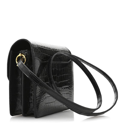 Hermes Shiny Alligator Mini Sac Roulis Black 3 of 10