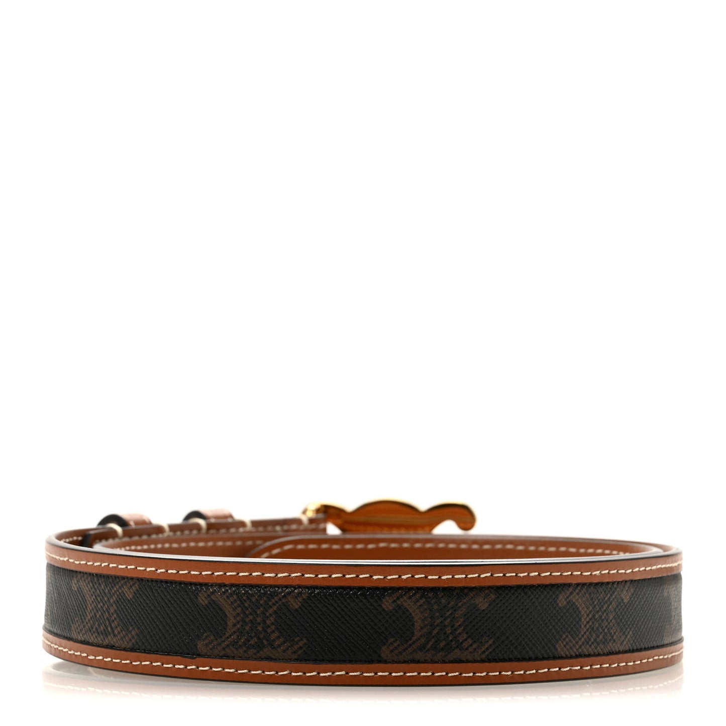 Canvas Calfskin Medium 25mm Triomphe Belt 70 28 Tan