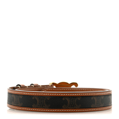 Celine Canvas Calfskin Medium 25mm Triomphe Belt 70 28 Tan 2 of 7