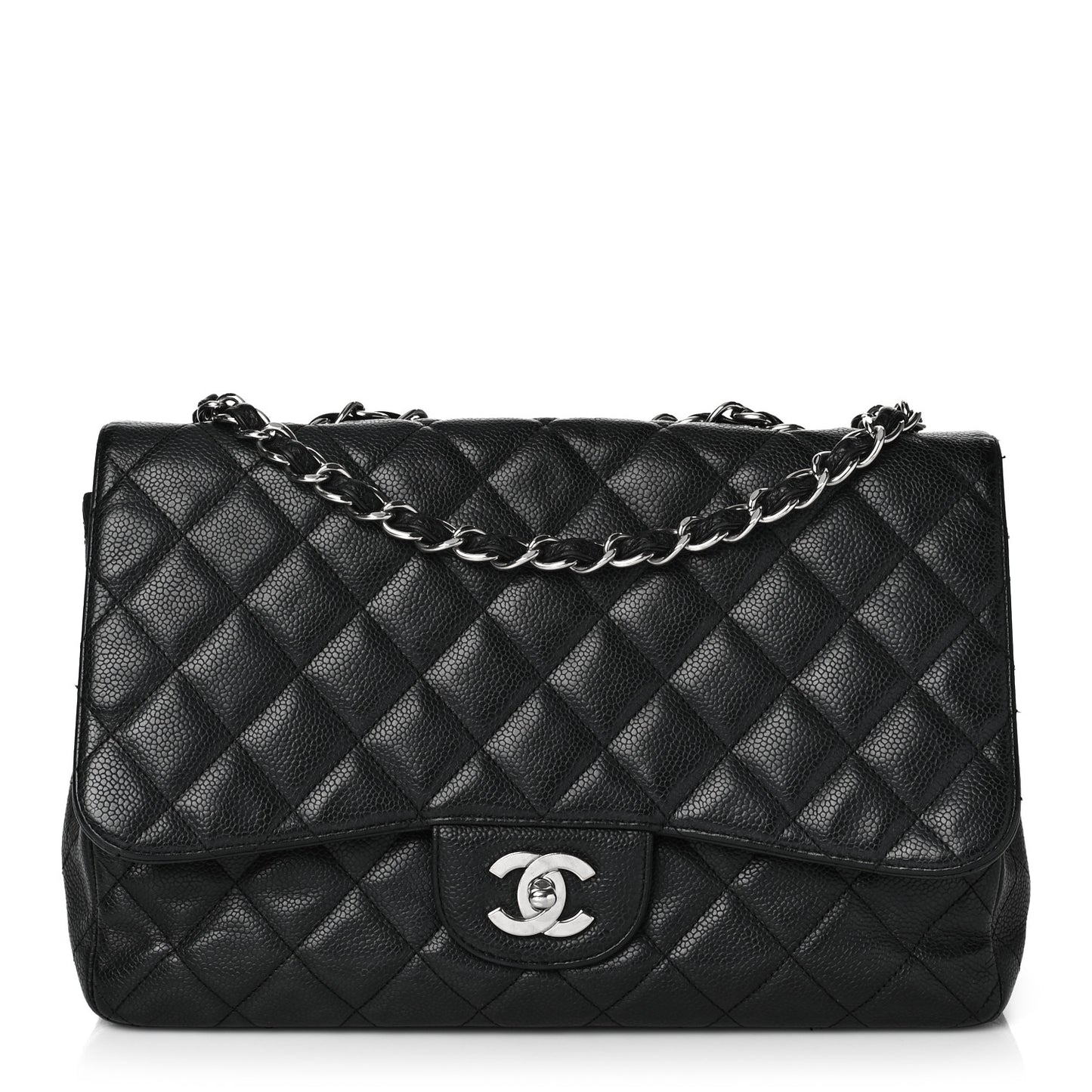 Caviar Quilted Jumbo Single Flap Black