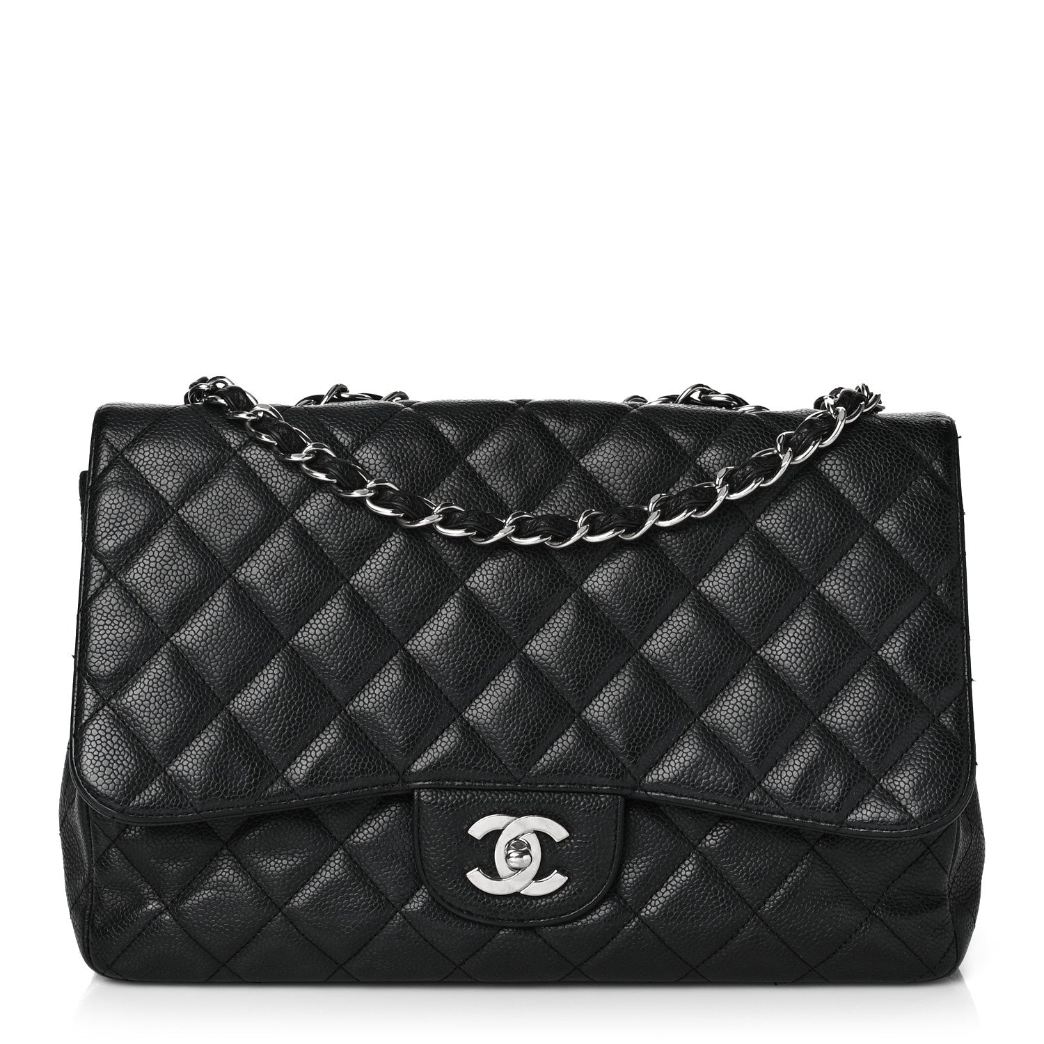 Chanel Caviar Quilted Jumbo Single Flap Black 1 of 10