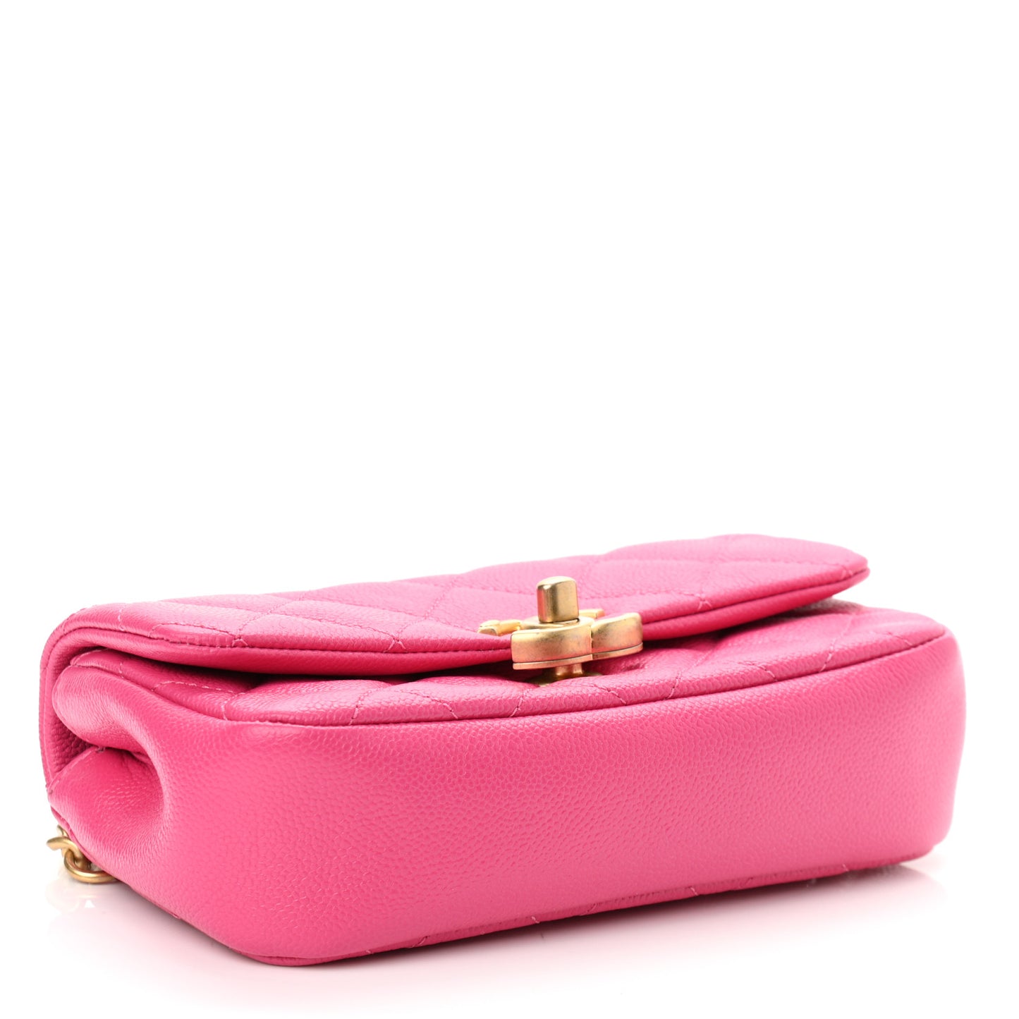 Caviar Quilted Chain Melody Waist Belt Bag Dark Pink