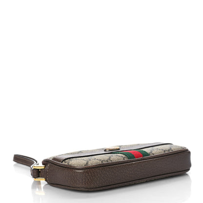 Gucci GG Supreme Monogram Ophidia Phone Case Wristlet Brown 4 of 12