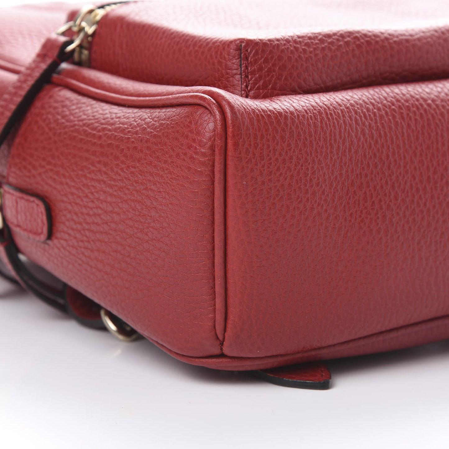 Pebbled Calfskin Soho Chain Backpack Hibiscus Red