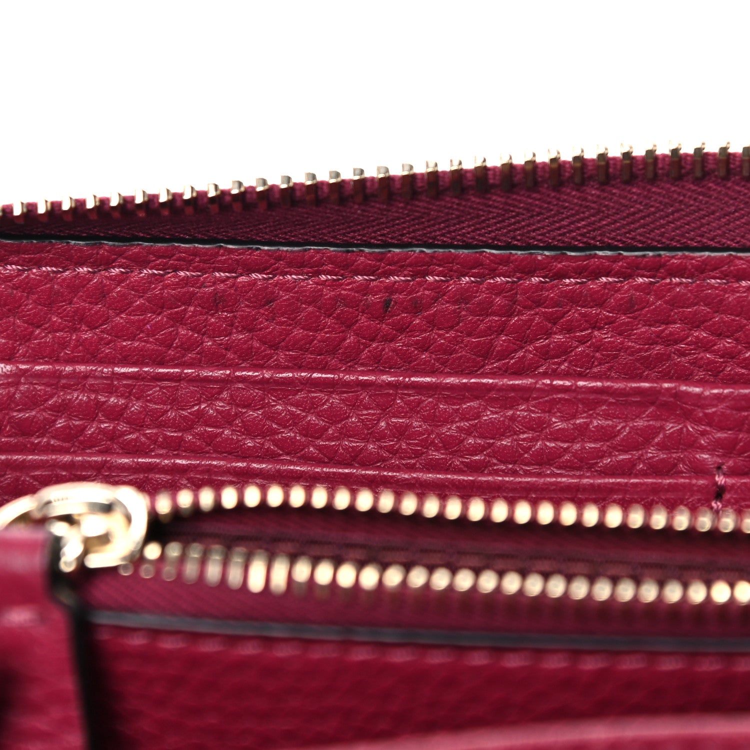 Valentino Garavani Pebbled Calfskin Rockstud Zip Around Wallet Raspberry 7 of 14