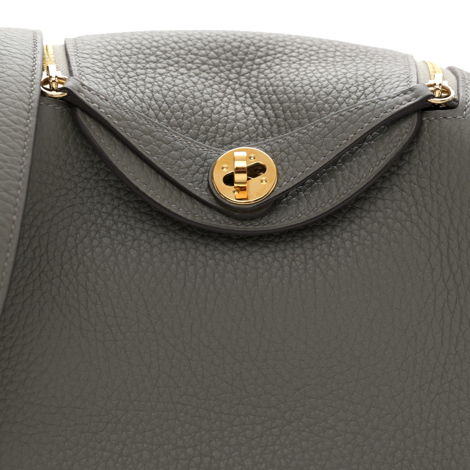 Hermes Taurillon Clemence Mini Lindy 20 Gris Meyer 8 of 11