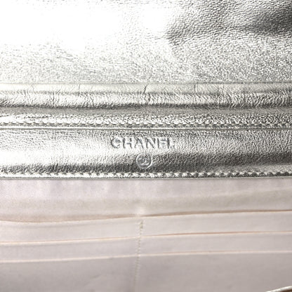 Chanel Nylon Travel Wallet On Chain WOC Metallic Silver 6 of 13
