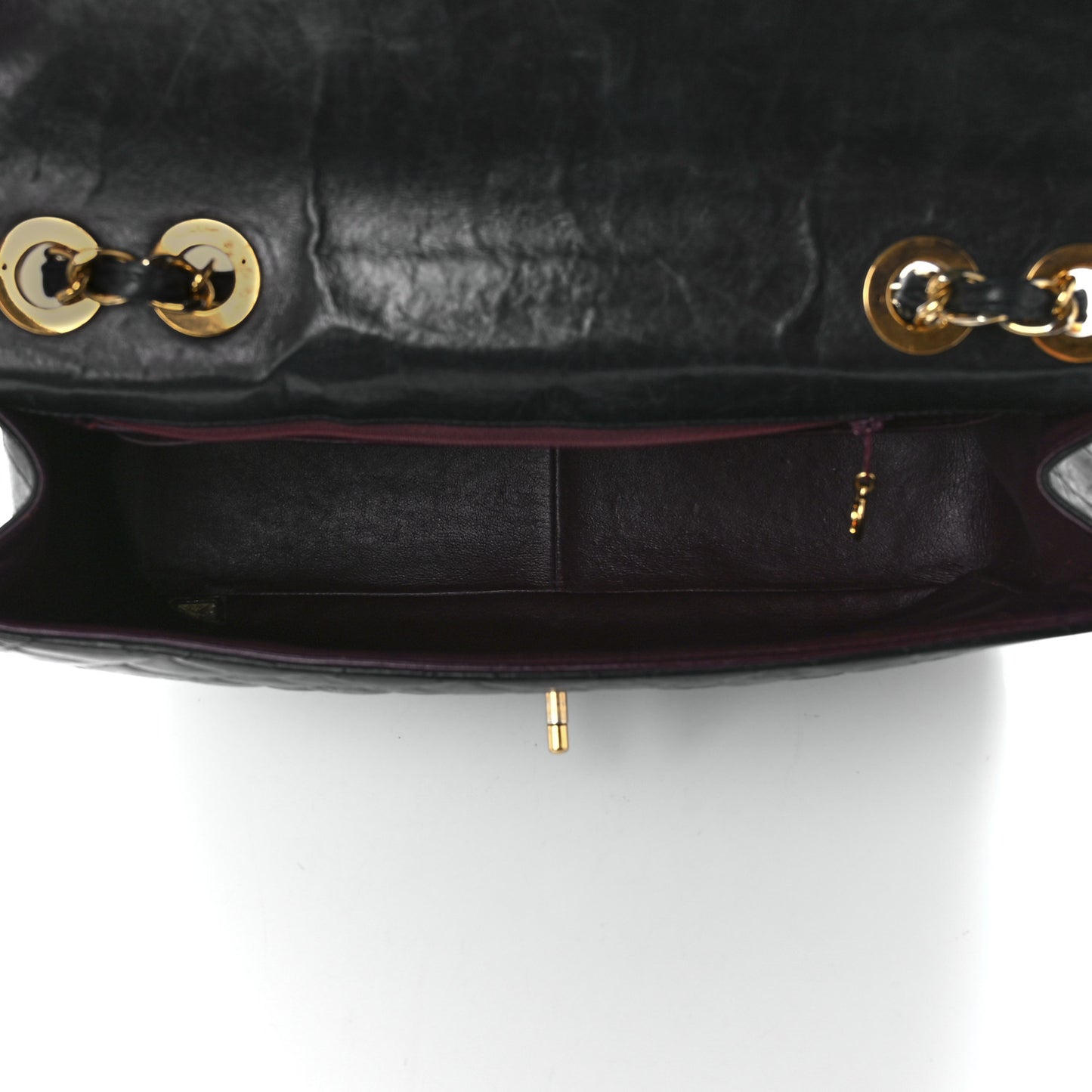 Lambskin Quilted Jumbo Single Flap Black