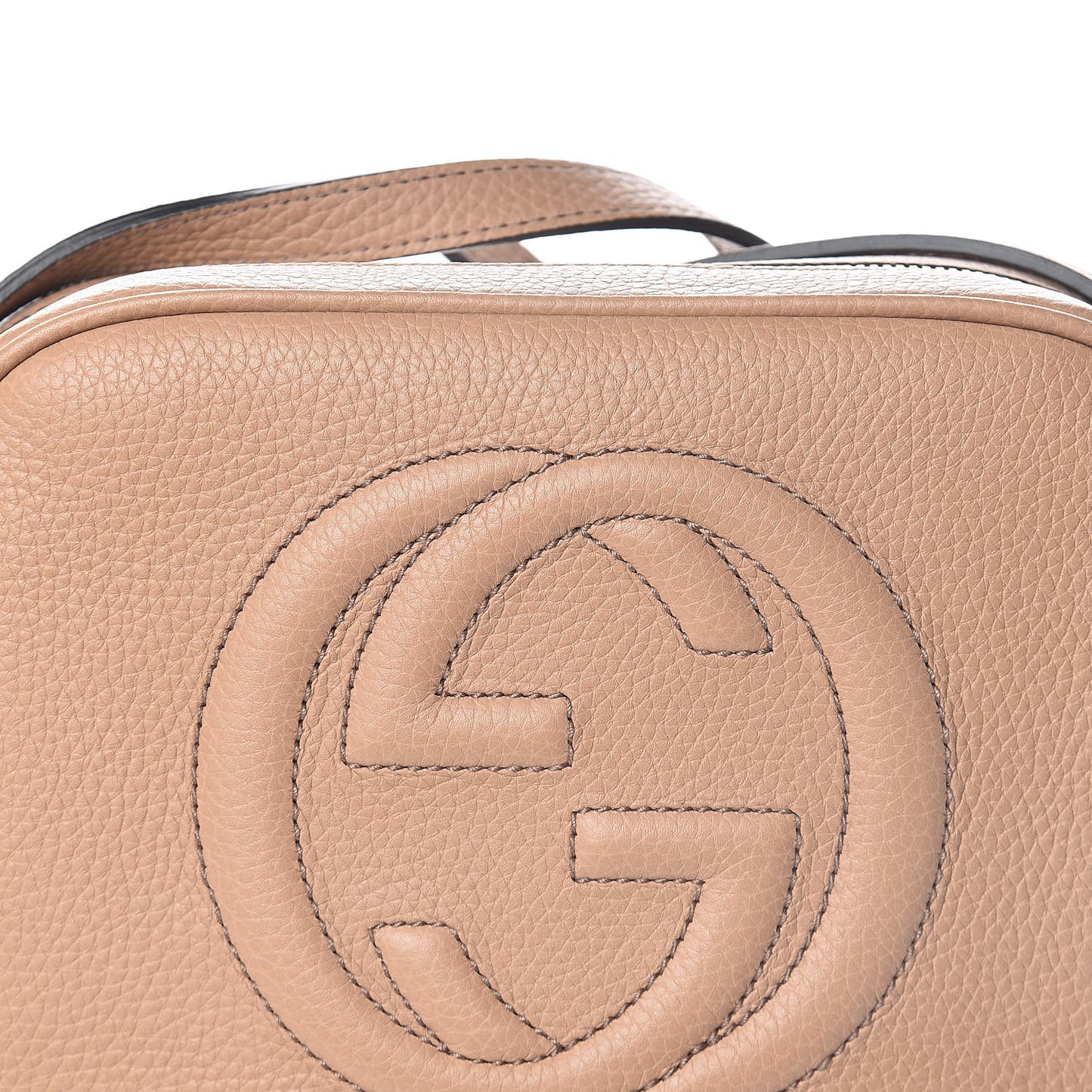 Pebbled Calfskin Small Soho Disco Bag Camelia