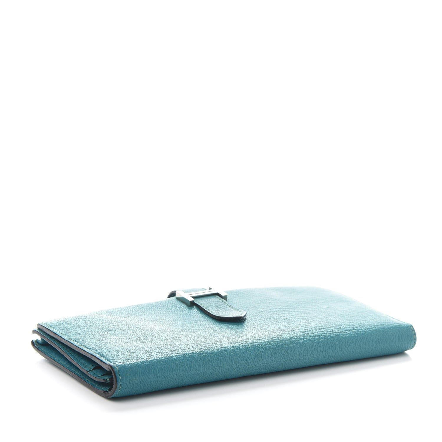 Hermes Chevre Mysore Bearn Gusset Wallet Turquoise 4 of 10
