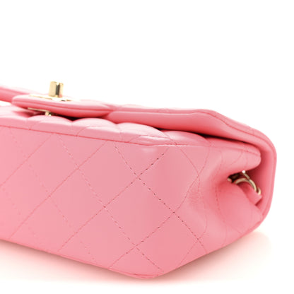 Chanel Lambskin Quilted Mini Rectangular Flap Pink 10 of 11
