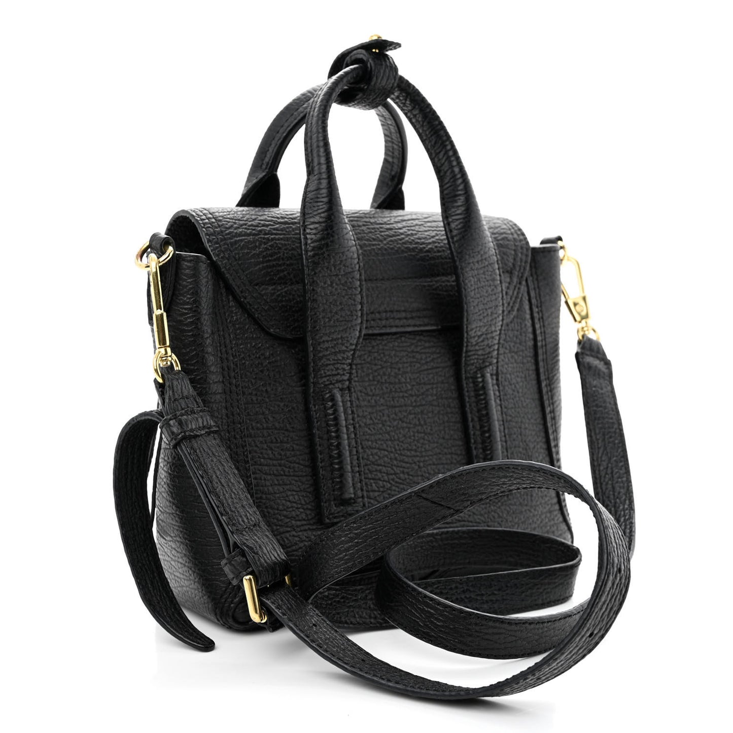 Textured Calfskin Mini Pashli Satchel Black