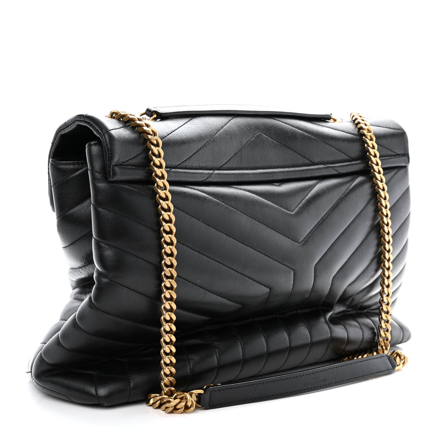 Saint Laurent Calfskin Y Quilted Monogram Large Loulou Chain Satchel Black 3 of 12