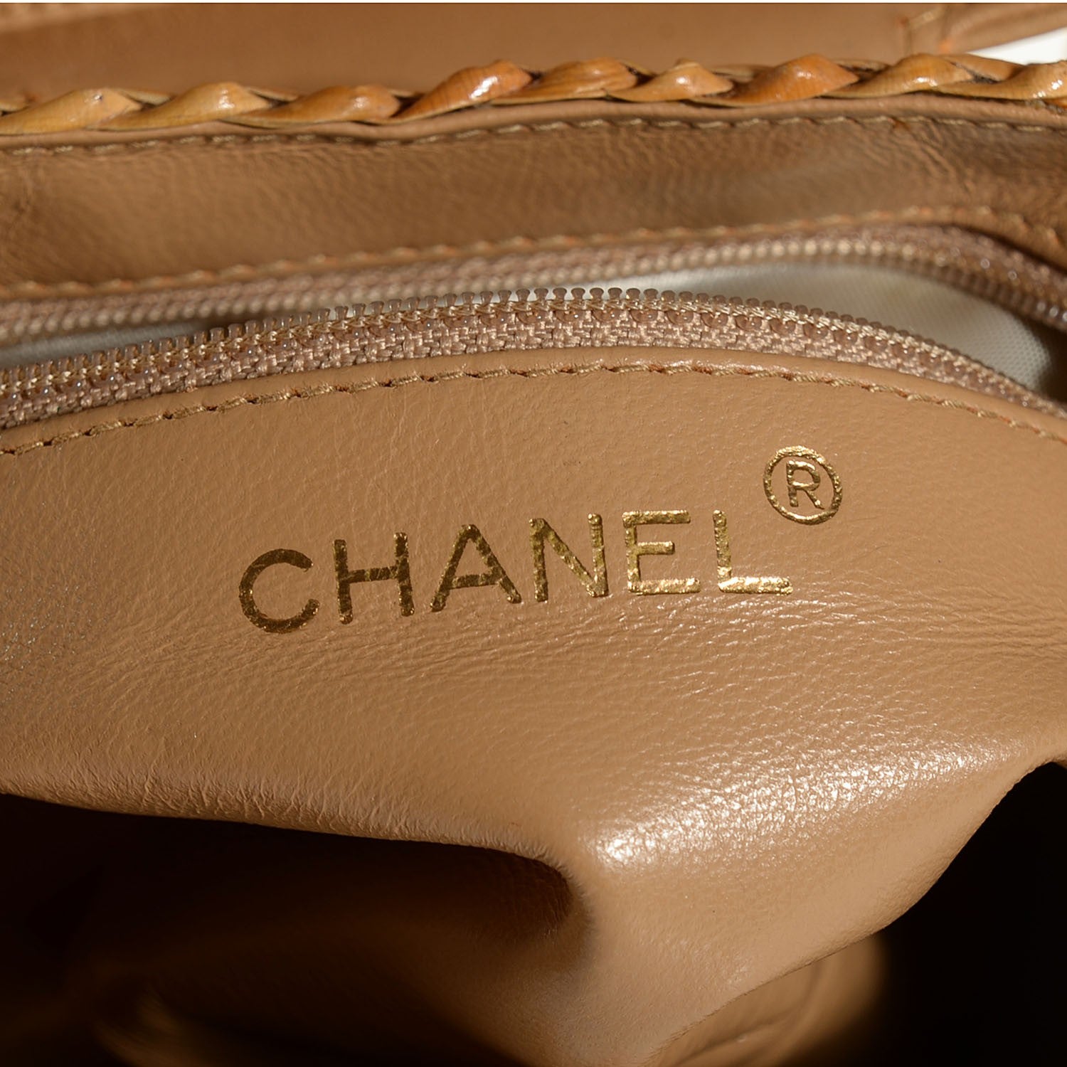 Chanel Lambskin Straw Basket Shoulder Bag Beige 8 of 9