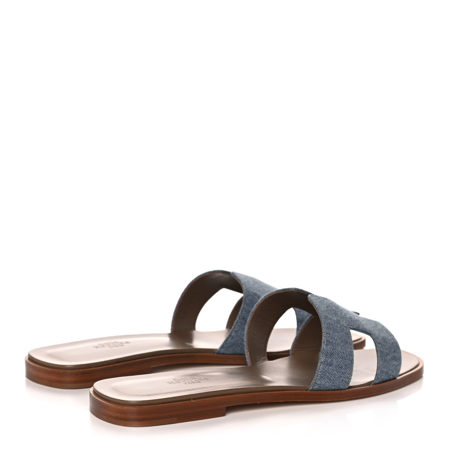 Hermes Denim Canvas Oran Sandals 40 Bleu Clair 4 of 9