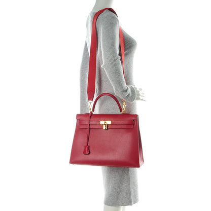 Hermes Courchevel Kelly Sellier 35 Rouge Vif 2 of 27