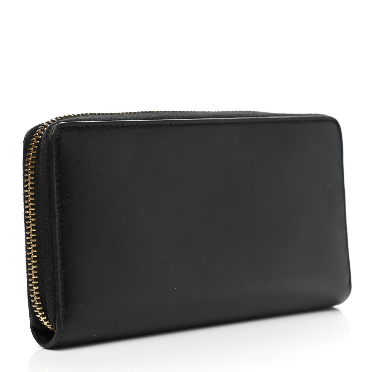 Smooth Calfskin Zip Around Wallet Black