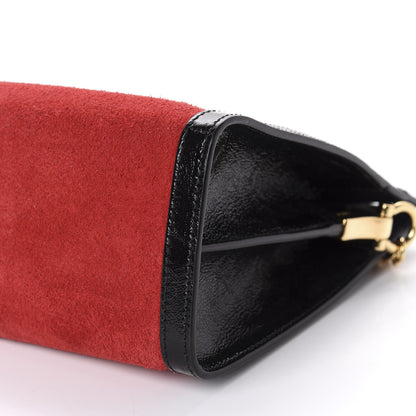 Gucci Suede Patent Web Medium Ophidia Chain Shoulder Bag Hibiscus Red Black 7 of 10