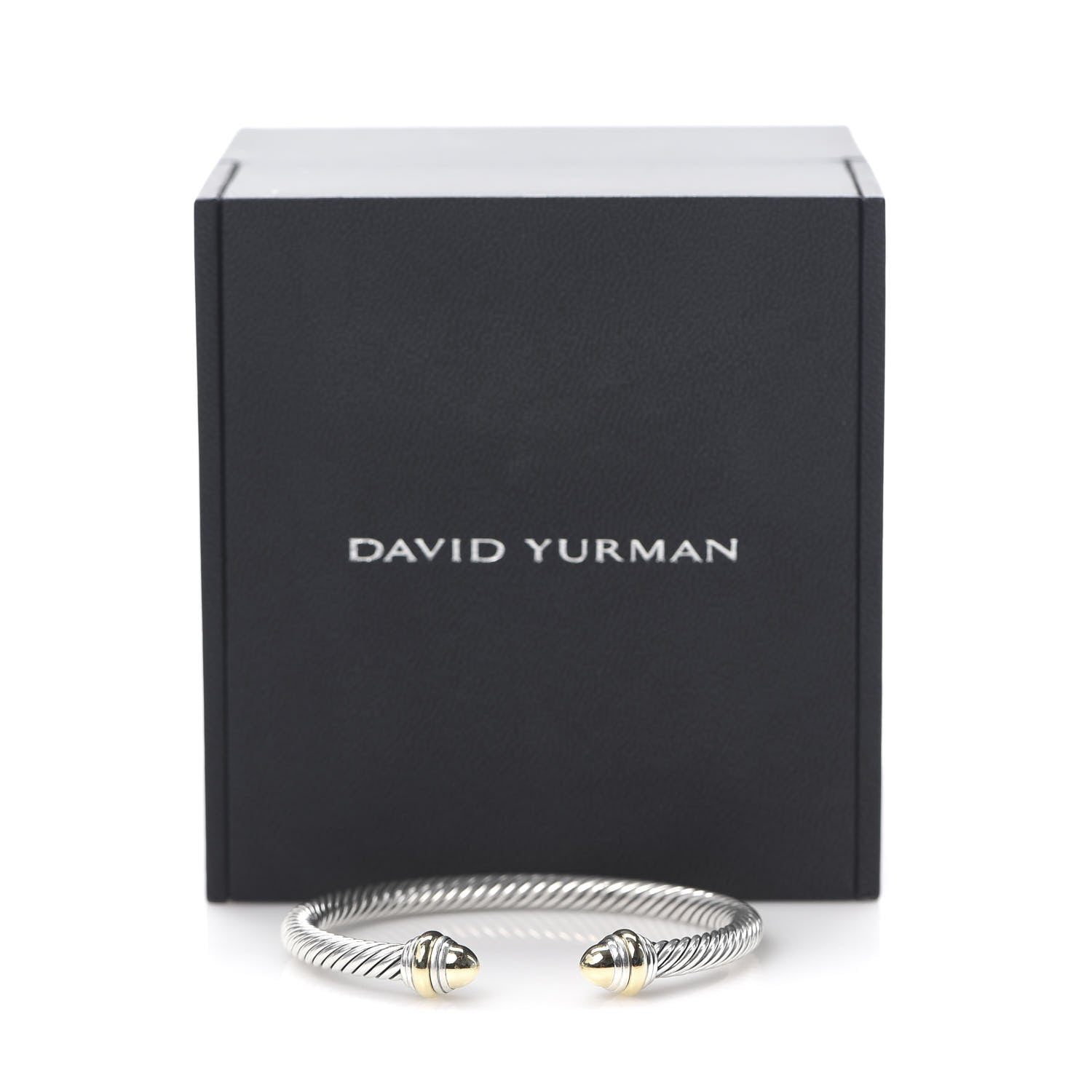 David Yurman Sterling Silver 14K Yellow Gold 5mm Cable Classics Dome Bracelet 6 of 6
