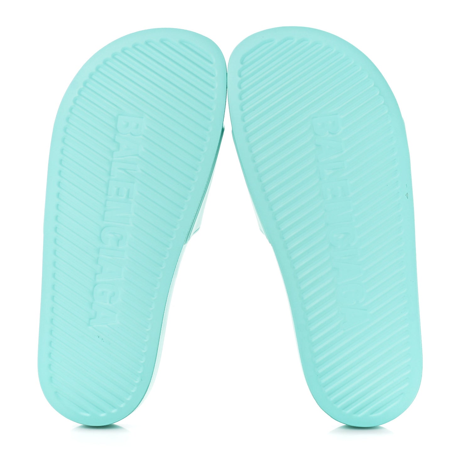 Rubber Logo Womens Pool Slide Sandals 37 Mint Black