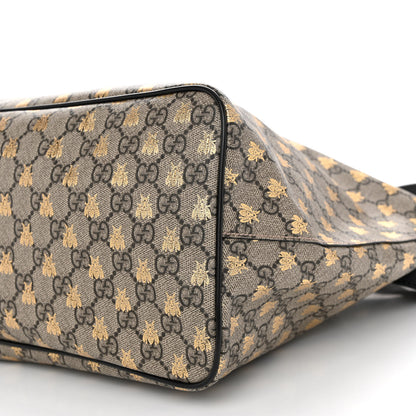 Gucci Soft GG Supreme Monogram Bees Medium Crossbody Tote Beige Oro Black 10 of 10