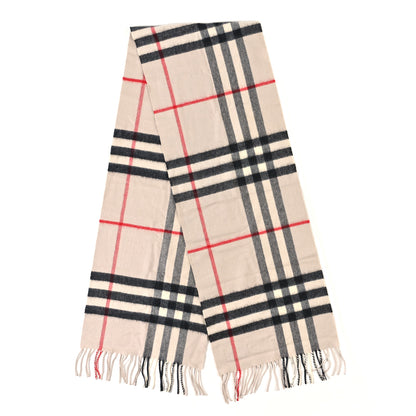 Burberry Cashmere House Check Fringe Scarf Camel 2 of 3