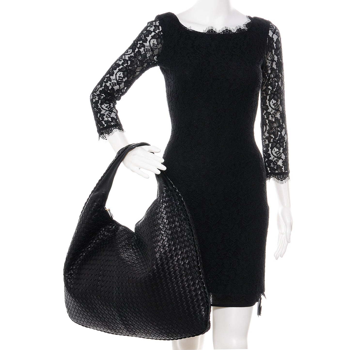 Nappa Intrecciato Maxi Veneta Hobo Nero Black