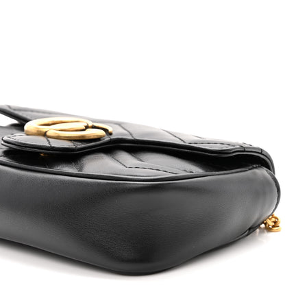Gucci Calfskin Matelasse Super Mini GG Marmont Shoulder Bag Black 10 of 12