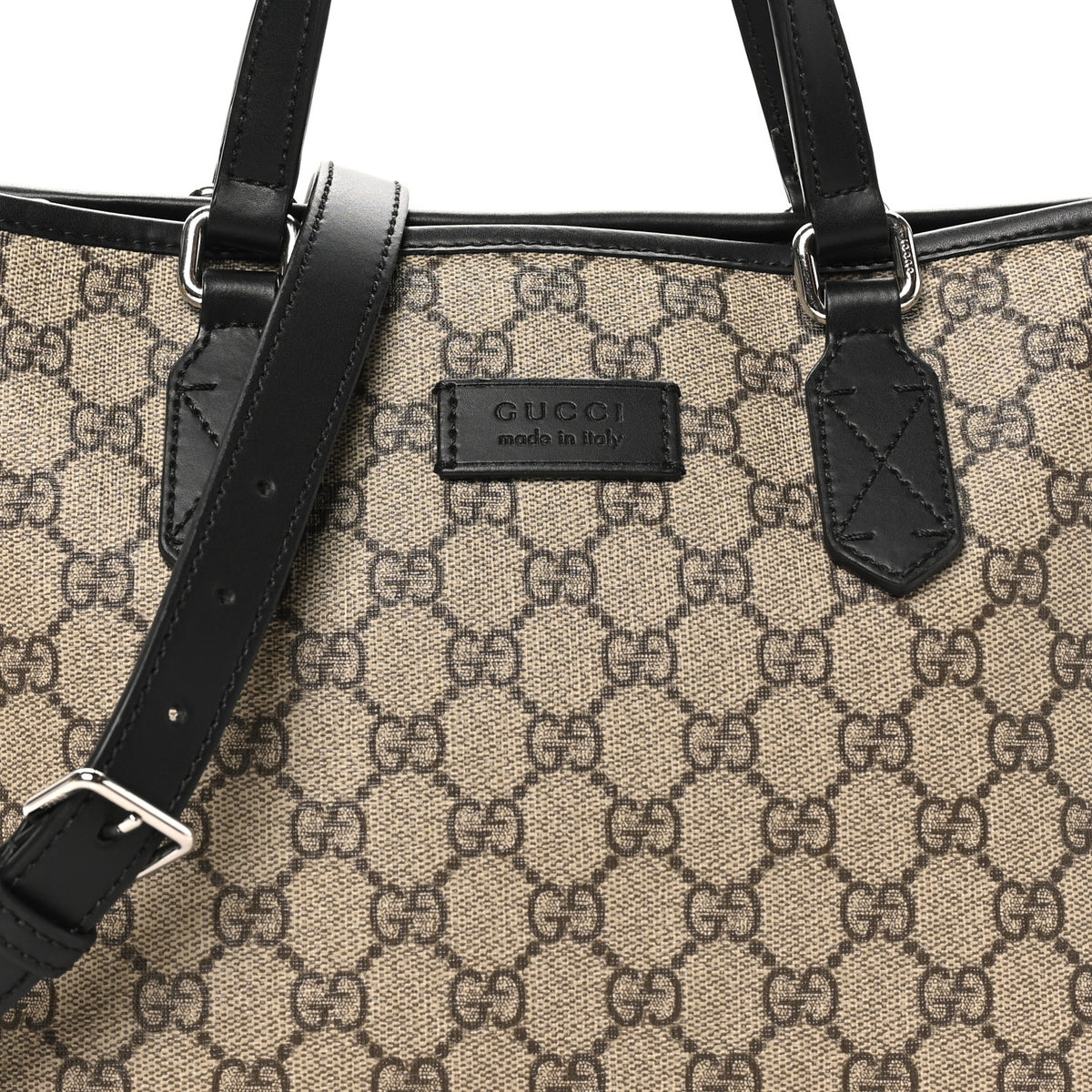 Gucci GG Supreme Monogram Small Zippered Tote Dark Brown 8 of 10