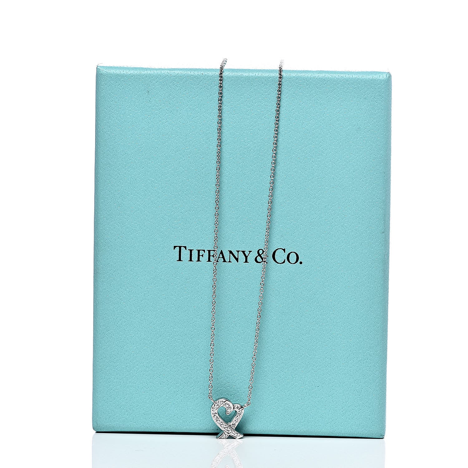 Tiffany Platinum Diamond Paloma Picasso Loving Heart Pendant Necklace 7 of 7