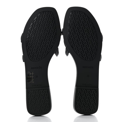 Hermes Rubber Aloha Sandals 38 Black 5 of 8