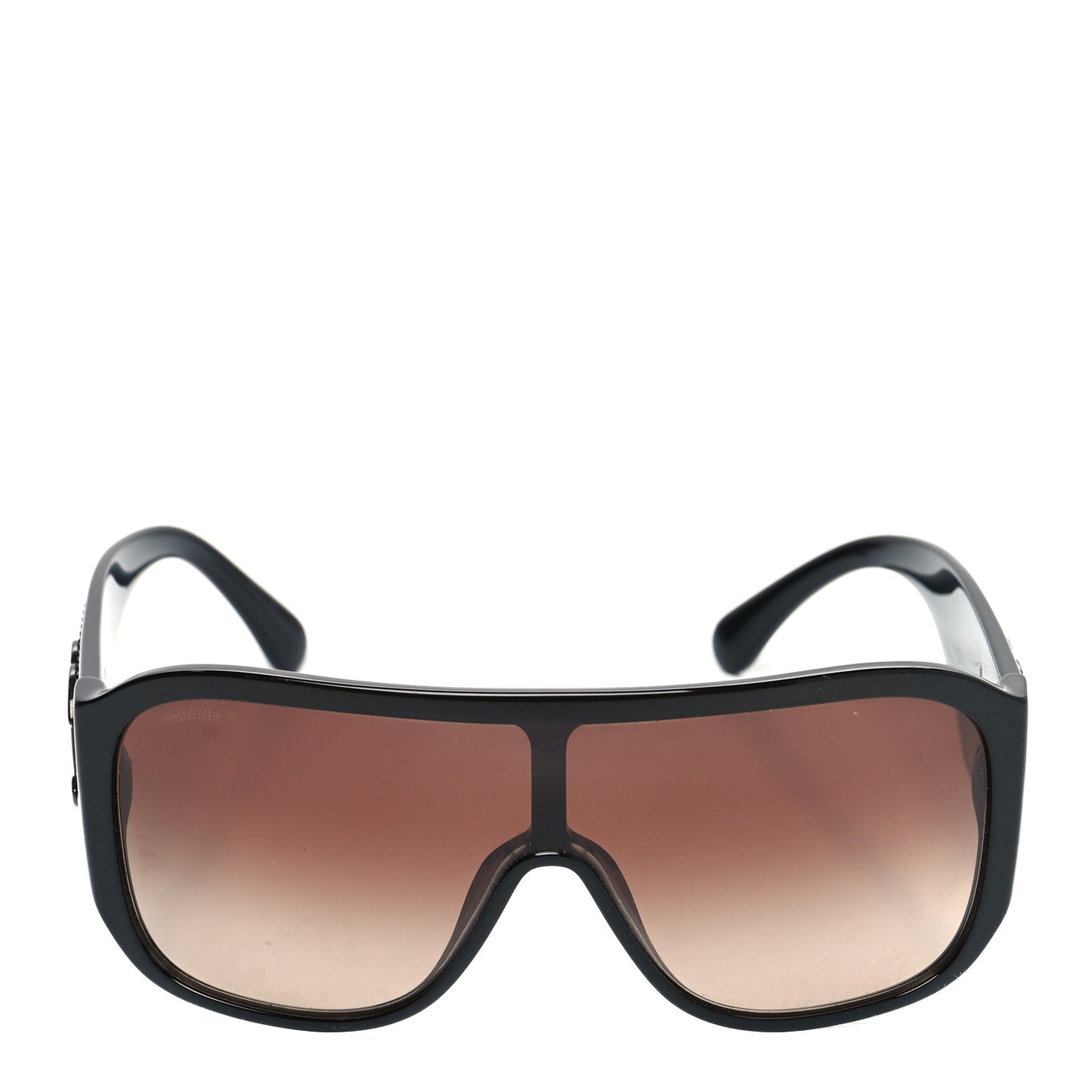 Acetate Crystal CC Shield 5466-B Sunglasses Brown