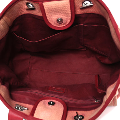 Chanel Canvas Large Deauville Tote Red 5 of 11