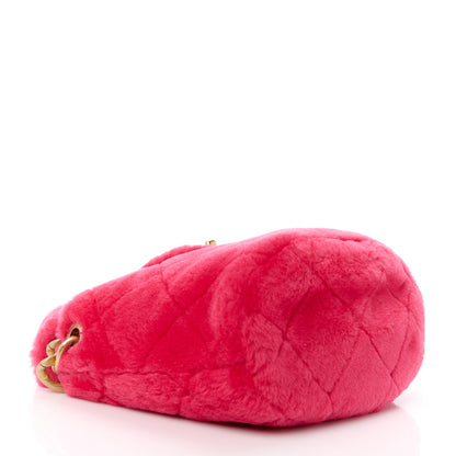Chanel Shearling Quilted Bucket Bag Fuchsia 4 of 12