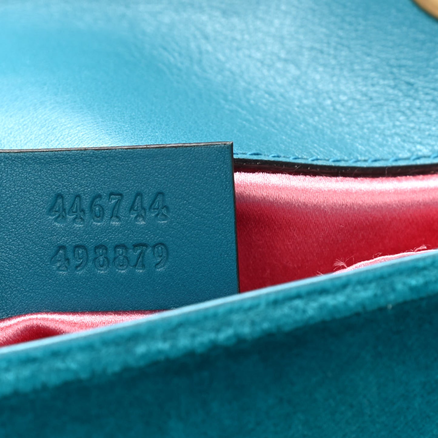 Velvet Matelasse Mini GG Marmont Shoulder Bag Pavone Cyan