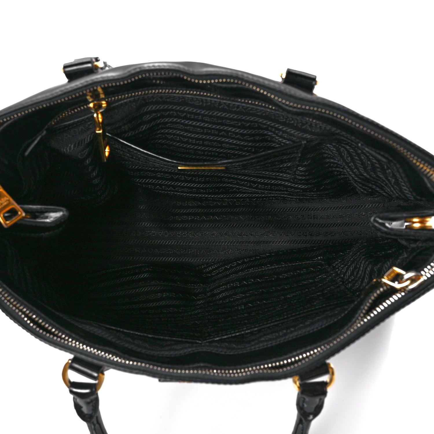 Prada Spazzolato Large Galleria Double Zip Tote Black 5 of 12