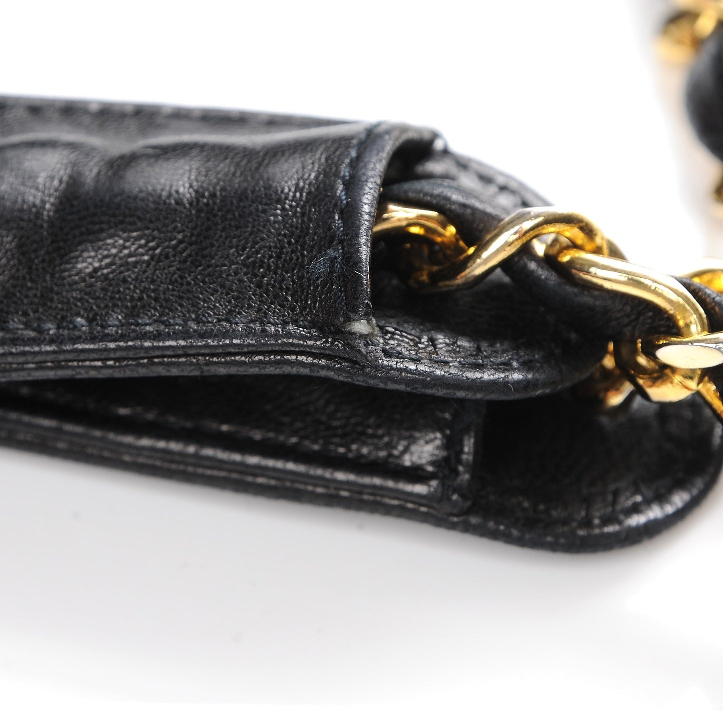 Lambskin Quilted Camera Case Black