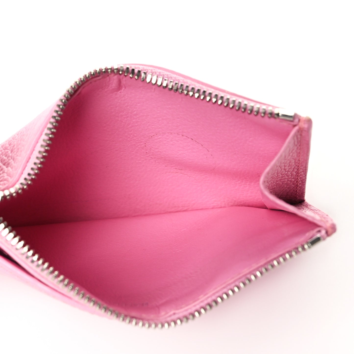 Grained Calfskin Logo Large Cash Long Coin Card Holder Rose Black