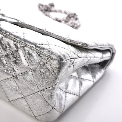 Chanel Metallic Aged Calfskin Quilted 2.55 Reissue 226 Flap Silver 14 of 16