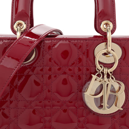 Christian Dior Patent Cannage Small Lady Dior Cherry Red 8 of 10