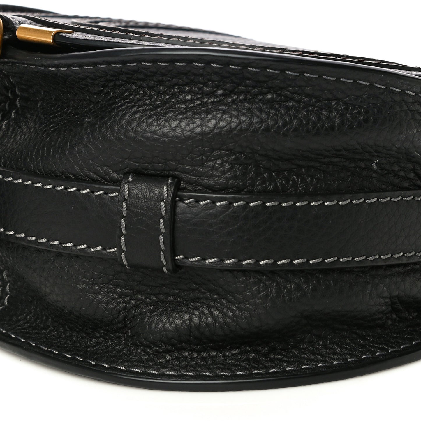 Calfskin Mini Marcie Round Crossbody Bag Black